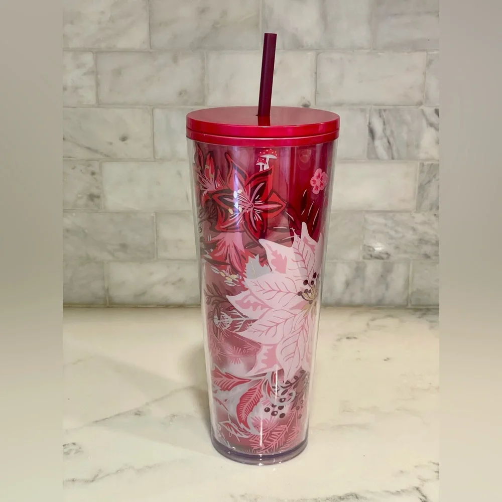 Starbucks 2022 Holiday Enchanted Forest Pearl Venti Tumbler‎ 24oz Cold Cup